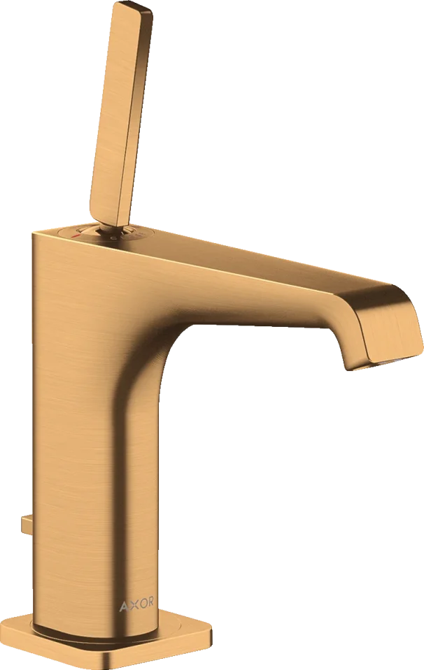 Axor Citterio E Single Lever Basin Mixer 130 With Pin Handle And Pop-up Waste Brushed Gold Optic product image - Image 1
