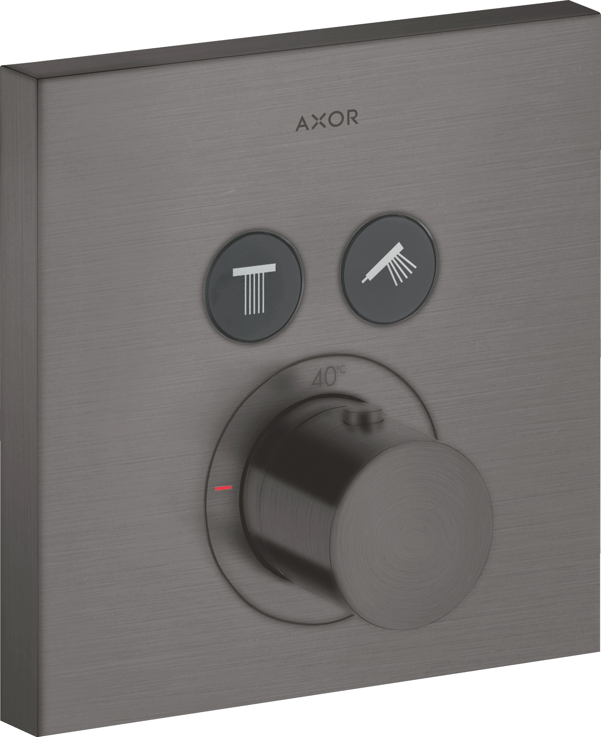 Axor Showersolutions Thermostatic Mixer Square For Concealed Installation For 2 Outlets Brushed Black Chrome