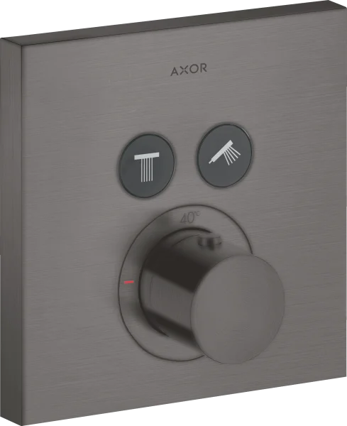 Axor Showersolutions Thermostatic Mixer Square For Concealed Installation For 2 Outlets Brushed Black Chrome