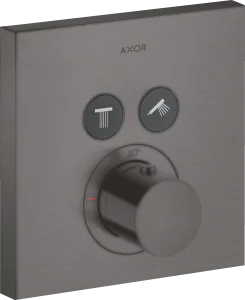 Axor Showersolutions Thermostatic Mixer Square For Concealed Installation For 2 Outlets Brushed Black Chrome