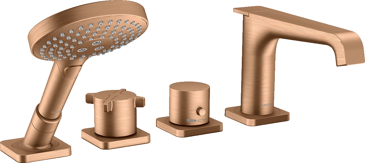 Axor Citterio E 4-hole Rim-mounted Thermostatic Bath Mixer Brushed Bronze