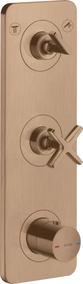 Axor Citterio E Thermostatic Module 380/120 For Concealed Installation For 2 Outlets With Plate product image - Image 1