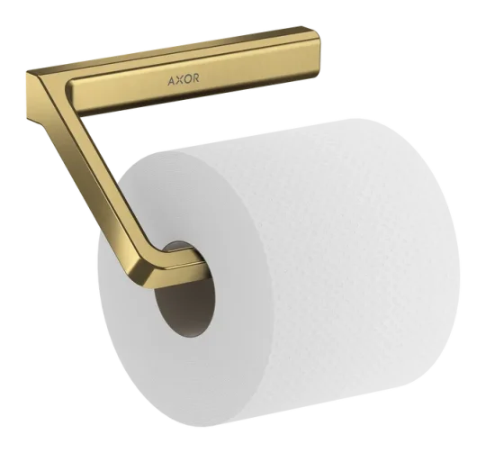 Axor Universal Softsquare Toilet Roll Holder Without Cover Brushed Brass product image - Image 1