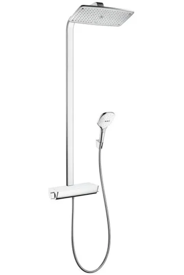 Hansgrohe Raindance E Showerpipes With Thermostatic Mixer 1030 X 350 X 160mm White/chrome detail view - Image 2