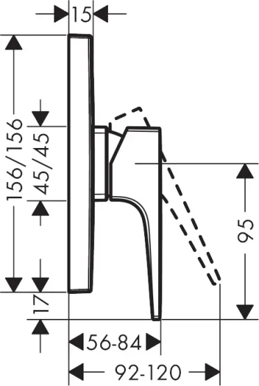 Hansgrohe Metropol Single Lever Manual Shower Mixer For Concealed Installation With Lever Handle Chrome detail view - Image 2