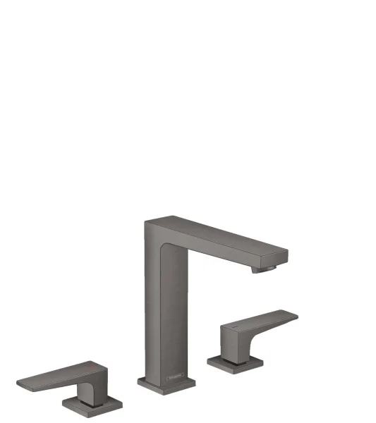 Hansgrohe Metropol 3-hole Basin Mixer 160 With Lever Handles And Push-open Waste Brushed Black Chrome