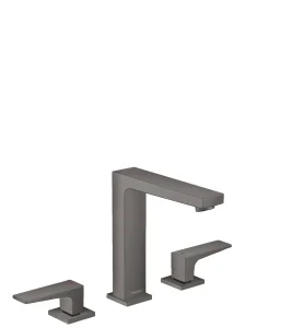 Hansgrohe Metropol 3-hole Basin Mixer 160 With Lever Handles And Push-open Waste Brushed Black Chrome