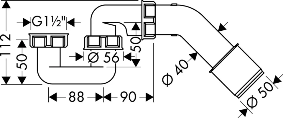 Hansgrohe Basic Set For Bath Filler With Waste And Overflow 290 X 157 X 85mm detail view - Image 3