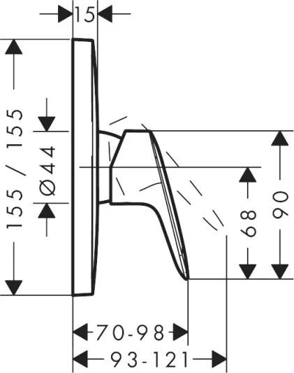 Hansgrohe Logis Single Lever Manual Shower Mixer Soft Cube For Concealed Installation Chrome detail view - Image 3
