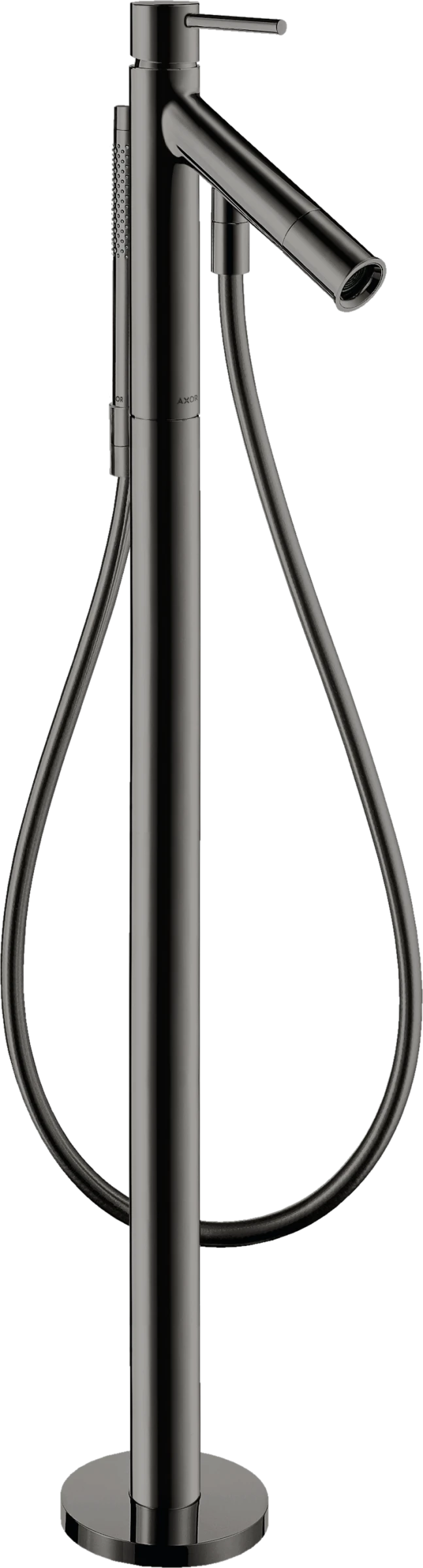 Axor Starck Single Lever Bath Mixer Floor-standing With Pin Handle Polished Black Chrome