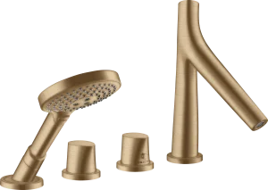 Axor Starck Organic 4-hole Rim-mounted Thermostatic Bath Mixer Brushed Bronze