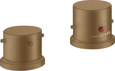 Axor Starck 2-hole Rim-mounted Thermostatic Bath Mixer With Zero Handles Brushed Bronze product image - Image 1