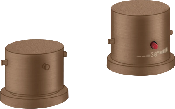 Axor Starck 2-hole Rim-mounted Thermostatic Bath Mixer With Zero Handles Brushed Red Gold