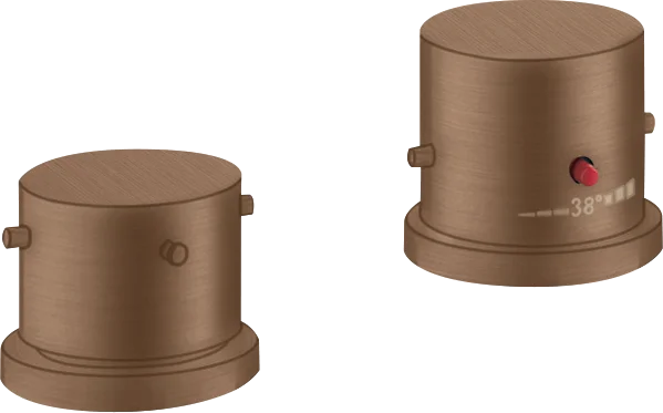 Axor Starck 2-hole Rim-mounted Thermostatic Bath Mixer With Zero Handles Brushed Red Gold