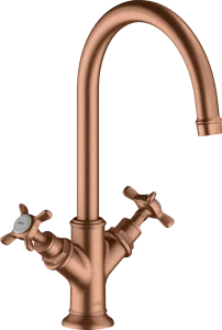 Axor Montreux 2-handle Basin Mixer 210 With Cross Handles Without Waste Brushed Red Gold