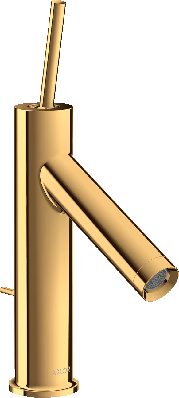 Axor Starck Single Lever Basin Mixer 90 With Pin Handle And Pop-up Waste Gold Polished