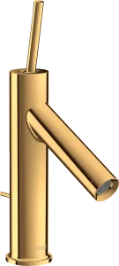Axor Starck Single Lever Basin Mixer 90 With Pin Handle And Pop-up Waste Gold Polished