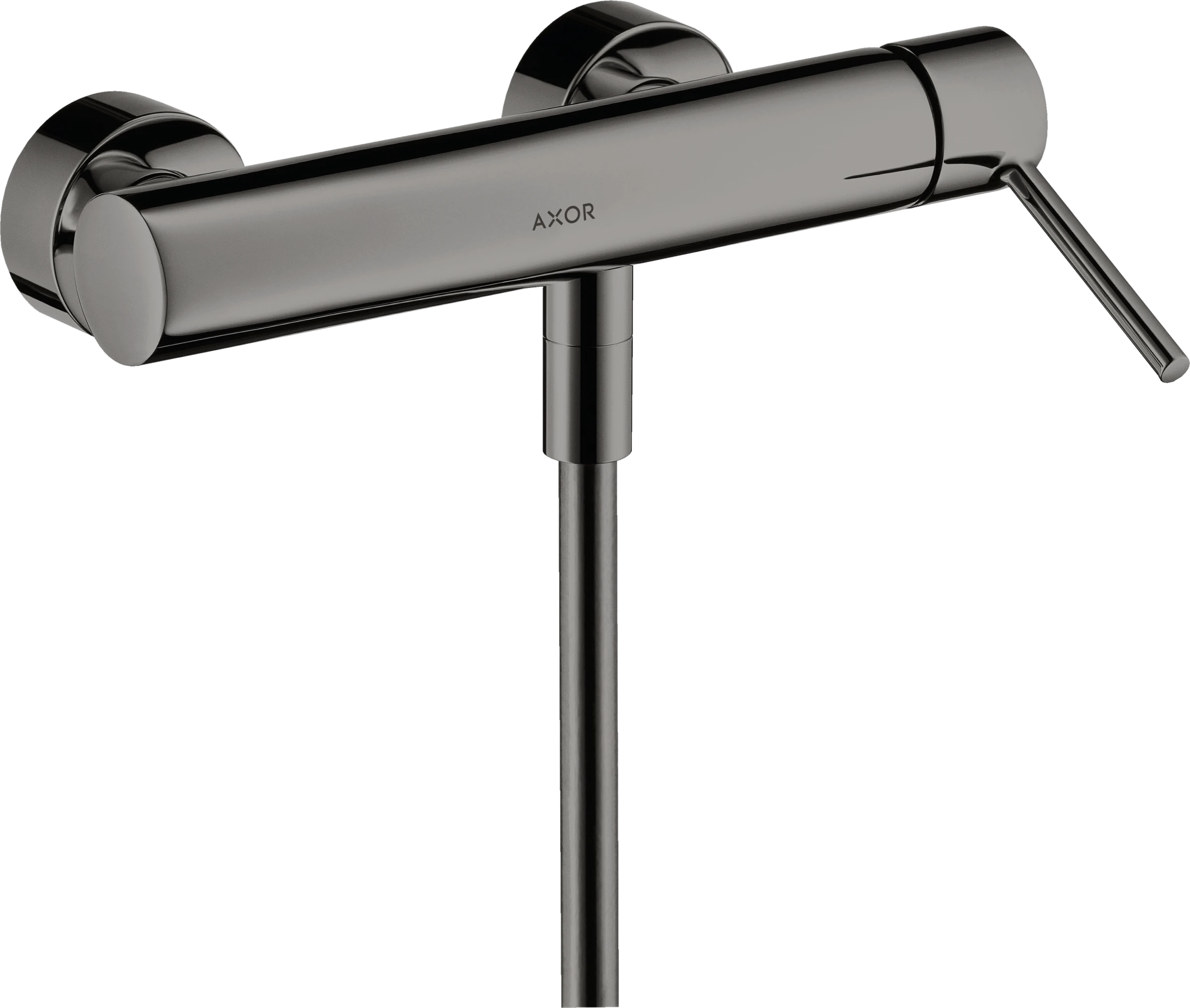 Axor Starck Single Lever Manual Shower Mixer For Exposed Installation With Pin Handle Polished Black Chrome