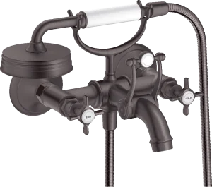 Axor Montreux 2-handle Manual Bath Mixer For Exposed Installation With Cross Handles Brushed Black Chrome