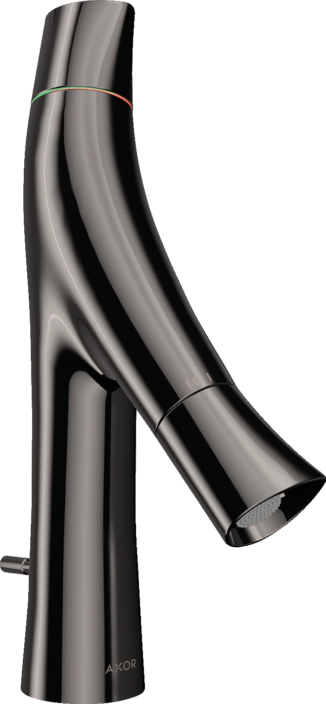 Axor Starck Organic 2-handle Basin Mixer 80 With Pop-up Waste Polished Black Chrome