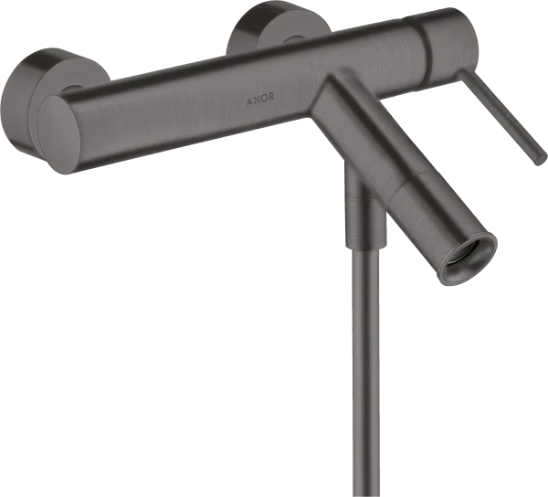Axor Starck Single Lever Manual Bath Mixer For Exposed Installation With Pin Handle Brushed Black Chrome