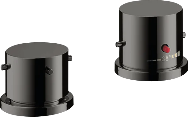 Axor Starck 2-hole Rim-mounted Thermostatic Bath Mixer With Zero Handles Polished Black Chrome