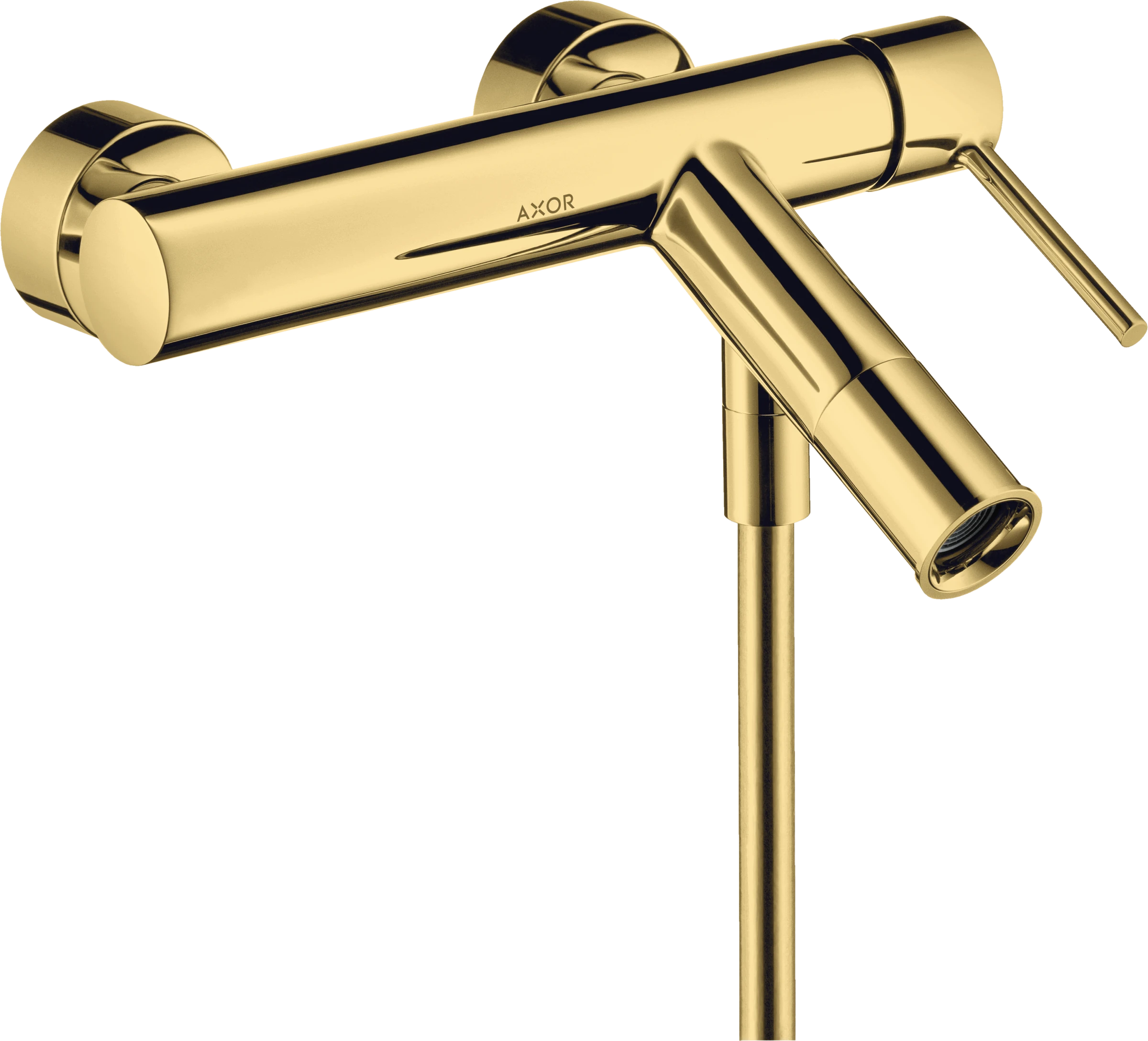 Axor Starck Single Lever Manual Bath Mixer For Exposed Installation With Pin Handle Gold Polished