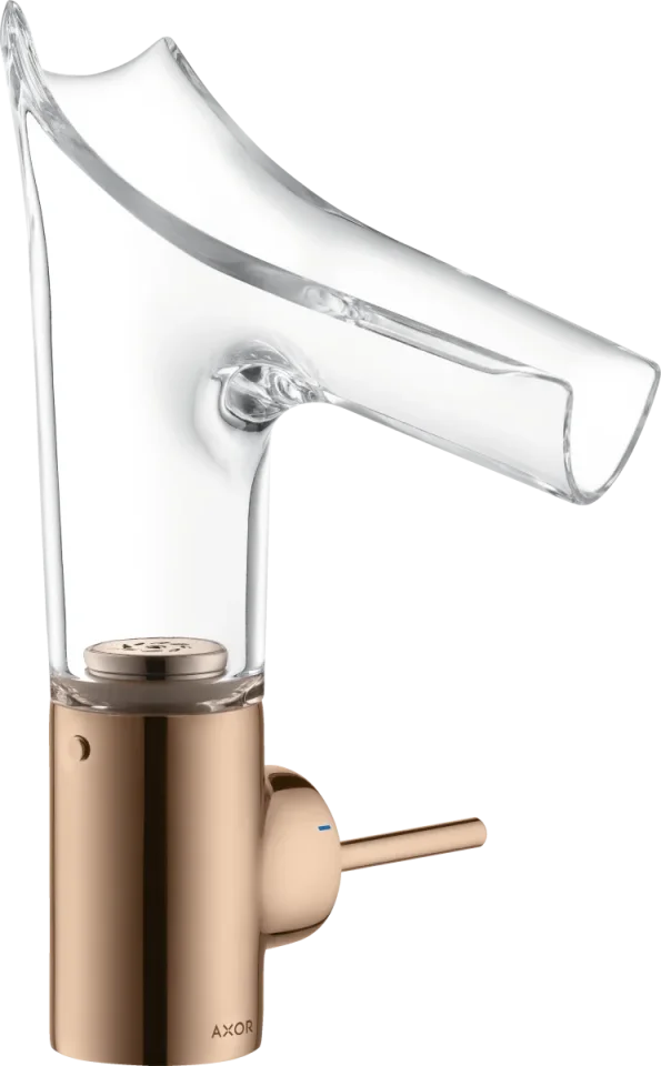 Axor Starck V Single Lever Basin Mixer 140 With Glass Spout Without Waste product image - Image 1