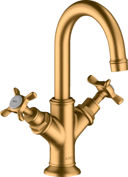 Axor Montreux 2-handle Basin Mixer 160 With Cross Handles For Cloakroom Basins With Pop-up Waste Gold Brushed