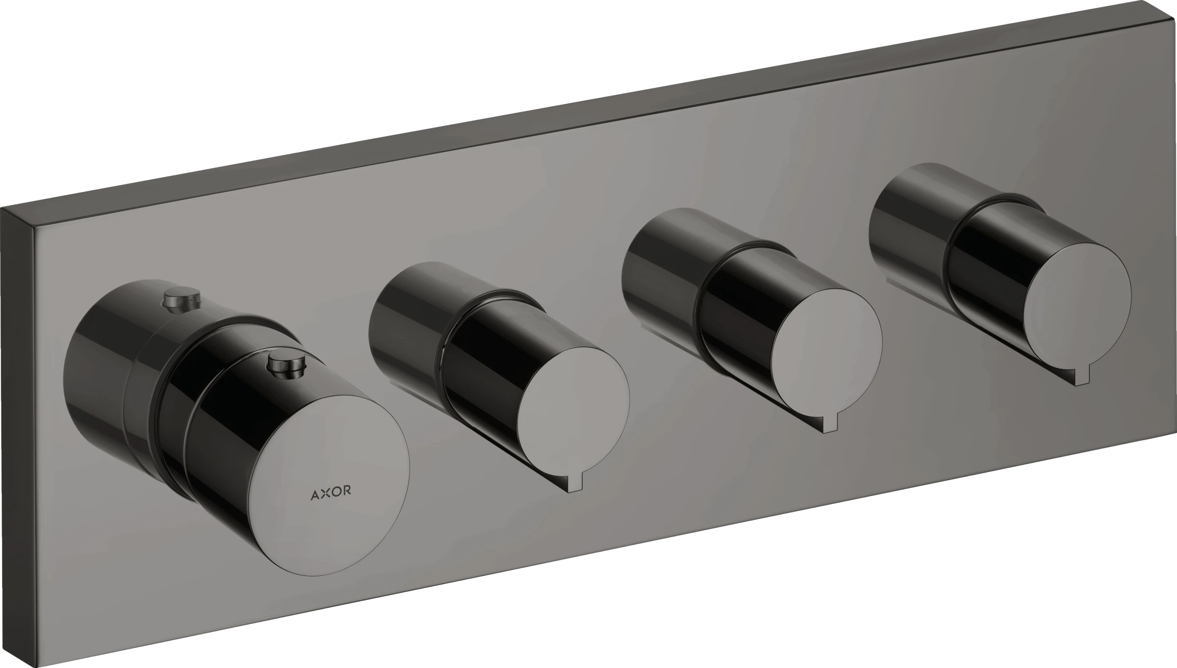 Axor Showersolutions Thermostatic Module 360/120 Square For Concealed Installation For 3 Outlets Polished Black Chrome