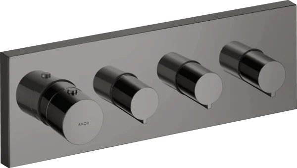 Axor Showersolutions Thermostatic Module 360/120 Square For Concealed Installation For 3 Outlets Polished Black Chrome