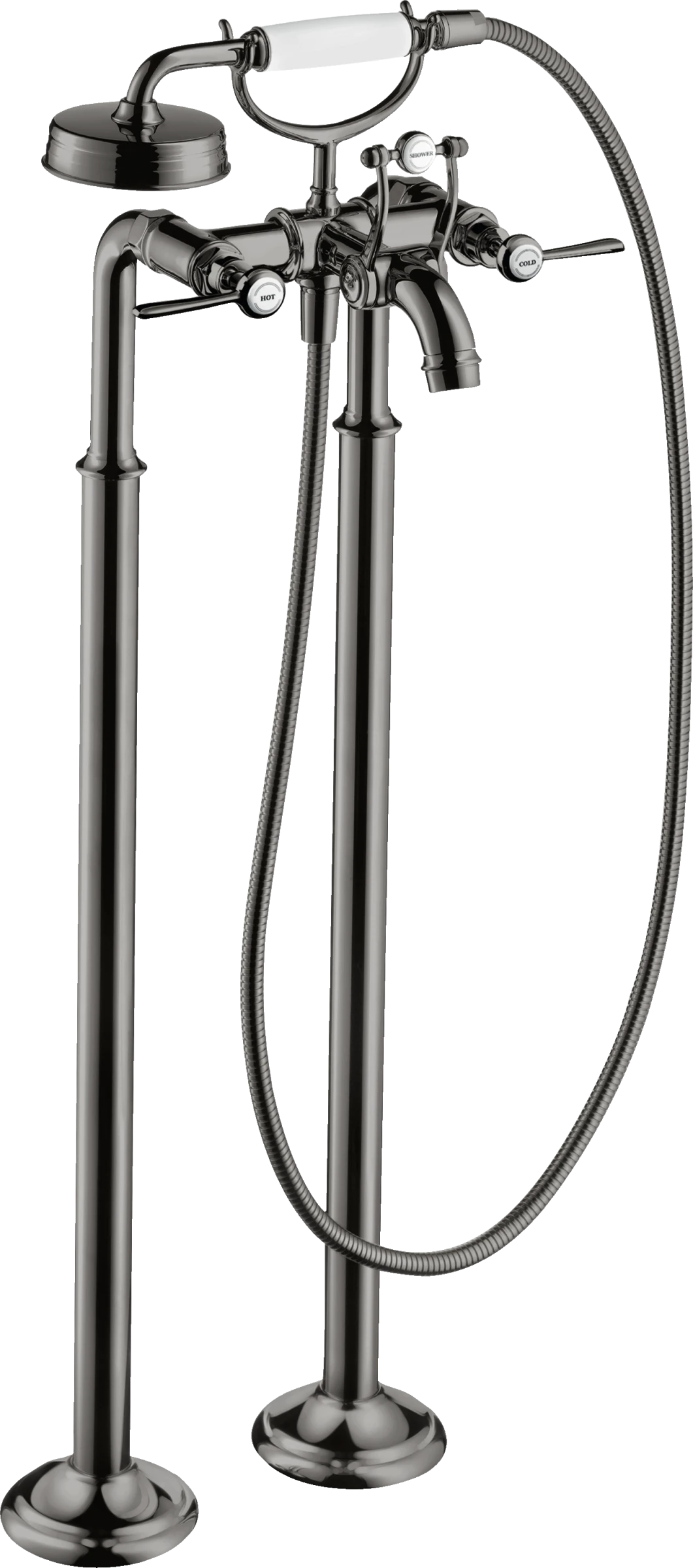 Axor Montreux 2-handle Manual Bath Mixer Floor-standing With Lever Handles Polished Black Chrome