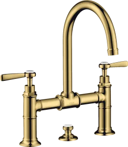 Axor Montreux 2-handle Basin Mixer 220 With Lever Handles And Pop-up Waste Gold Polished