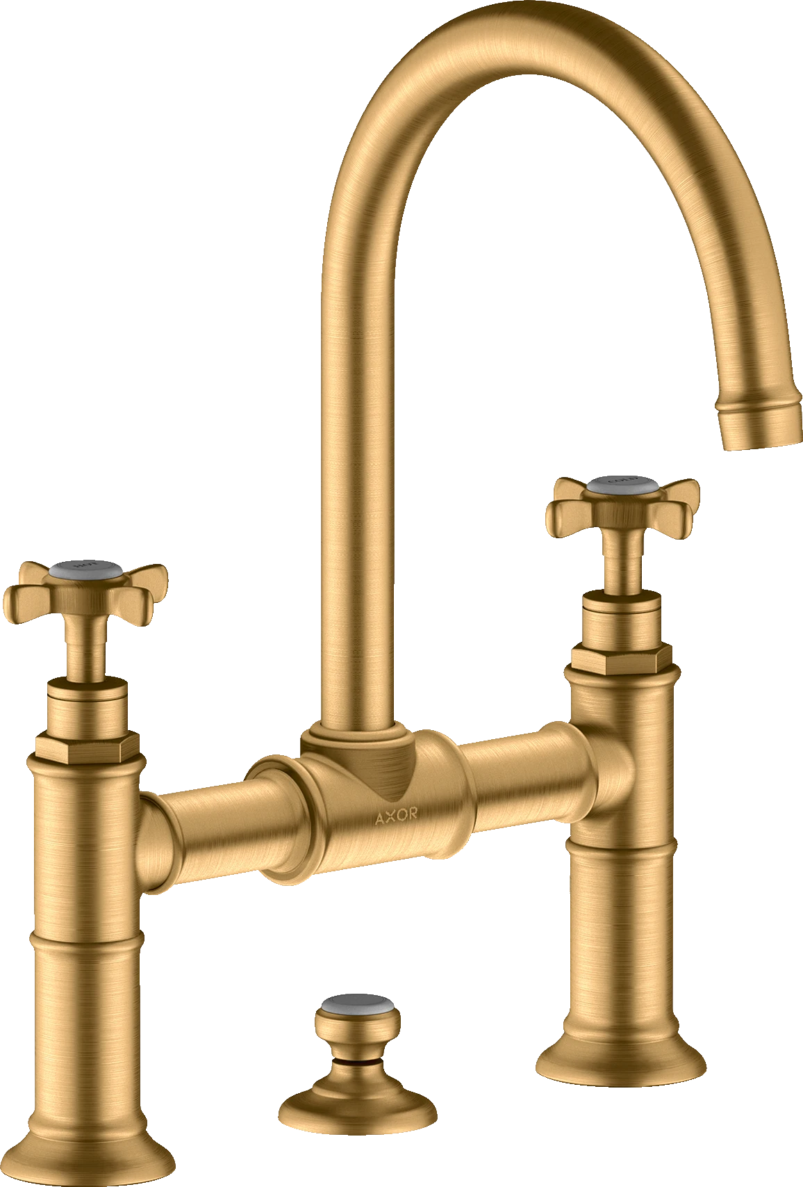 Axor Montreux 2-handle Basin Mixer 220 With Cross Handles And Pop-up Waste Brushed Brass