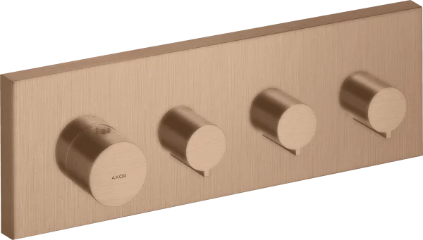 Axor Showersolutions Thermostatic Module 360/120 Square For Concealed Installation For 3 Outlets Brushed Red Gold
