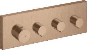 Axor Showersolutions Thermostatic Module 360/120 Square For Concealed Installation For 3 Outlets Brushed Red Gold