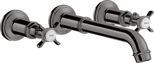Axor Montreux 3-hole Basin Mixer For Concealed Installation Wall-mounted And Cross Handles Polished Black Chrome