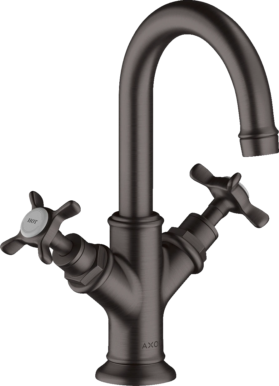 Axor Montreux 2-handle Basin Mixer 160 With Cross Handles For Cloakroom Basins With Pop-up Waste Brushed Black Chrome