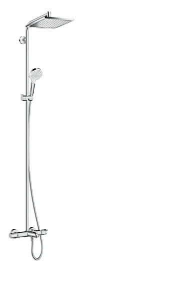 Hansgrohe Crometta E Showerpipe 240 1jet With Thermostatic Bath Mixer Chrome