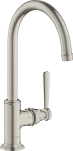 Axor Montreux Single Lever Basin Mixer 210 With Lever Handle Without Waste Stainless Steel