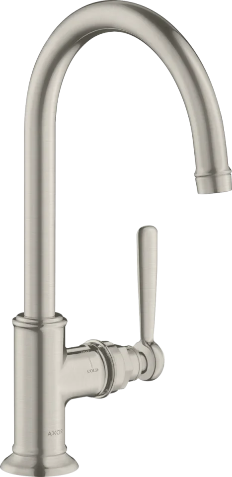 Axor Montreux Single Lever Basin Mixer 210 With Lever Handle Without Waste Stainless Steel Optic product image - Image 1