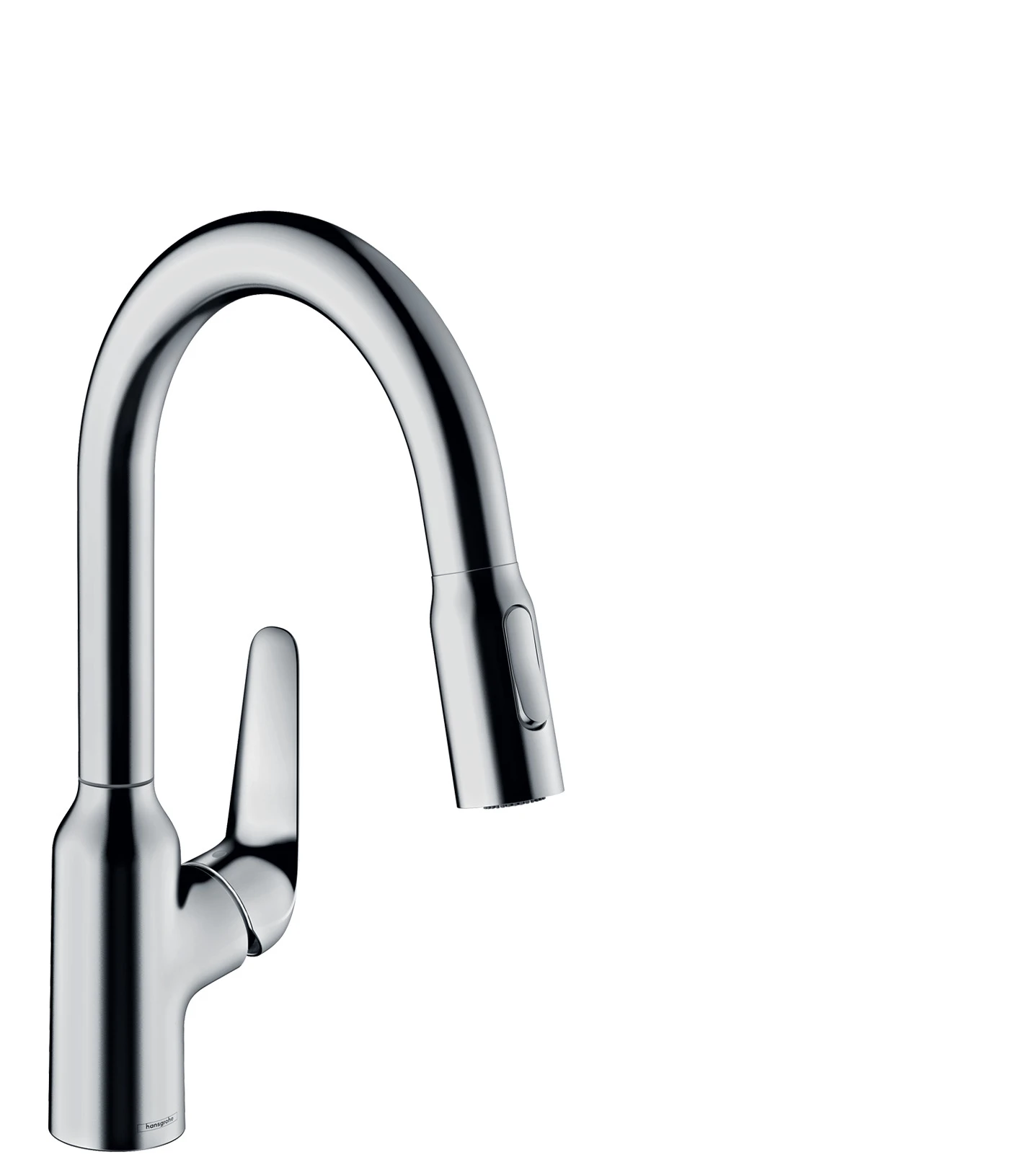 Hansgrohe Focus M42 Single Lever Kitchen Mixer 180 With Pull-out Spray, 2 Spray Modes Chrome
