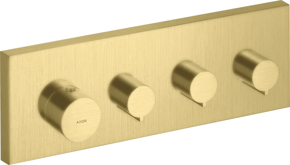 Axor Showersolutions Thermostatic Module 360/120 Square For Concealed Installation For 3 Outlets Brushed Brass product image - Image 1