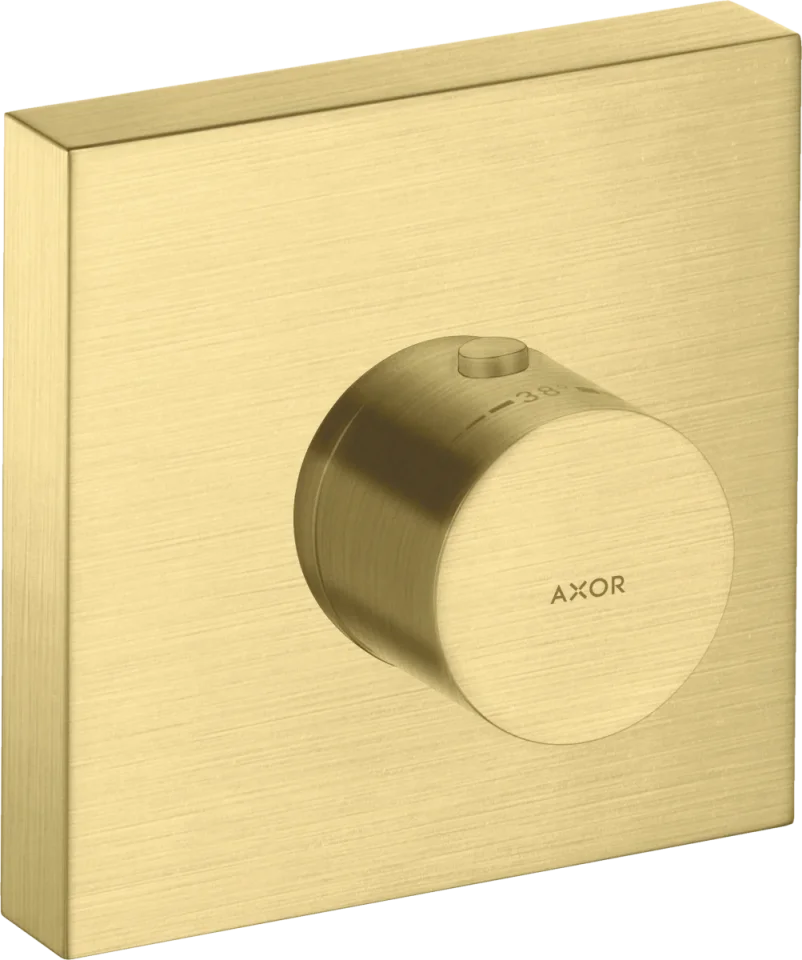 Axor Showersolutions Thermostatic Module 120/120 Square For Concealed Installation Brushed Brass product image - Image 1