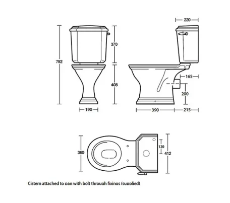 Imperial Astoria Deco Closet White technical drawing - Image 3