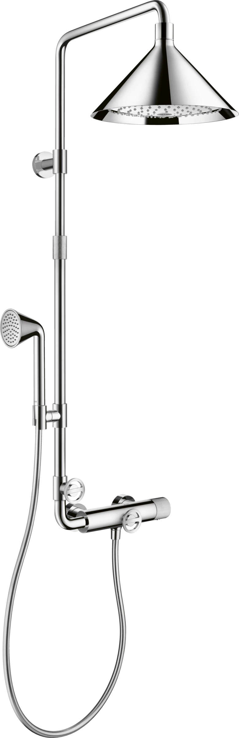 Axor Showers/front Showerpipe With Thermostatic Mixer And 2jet Overhead Shower 240 Chrome