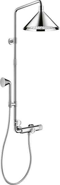 Axor Showers/front Showerpipe With Thermostatic Mixer And 2jet Overhead Shower 240 Chrome