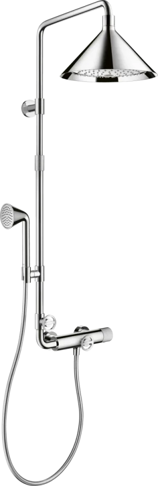 Axor Showers/front Showerpipe With Thermostatic Mixer And 2jet Overhead Shower 240 Chrome product image - Image 1