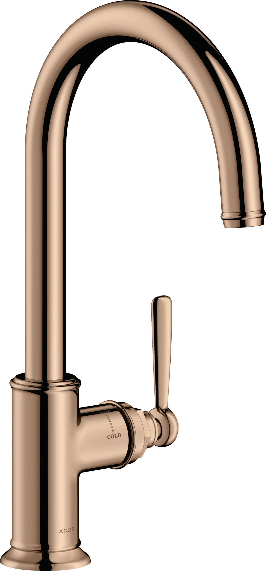 Axor Montreux Single Lever Kitchen Mixer 260 With Swivel Spout Polished Red Gold