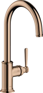 Axor Montreux Single Lever Kitchen Mixer 260 With Swivel Spout Polished Red Gold